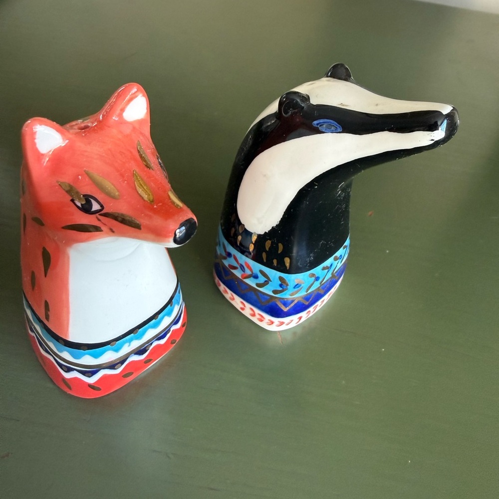 Jonathan Adler Fox and Badger Salt & Pepper Shakers.
